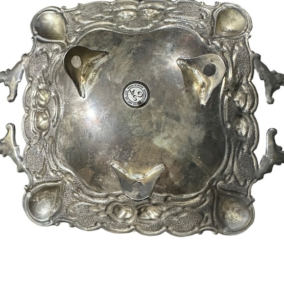 Godinger Silver Art Co Silver Plates Candy Nut Trinket Dish 9x6” Footed Handles - Picture 8 of 14